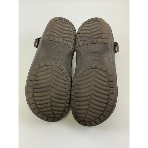 Crocs Yukon Mesa Clogs Brown Leather Removable Pivot Strap Comfort 203261 Mens 9